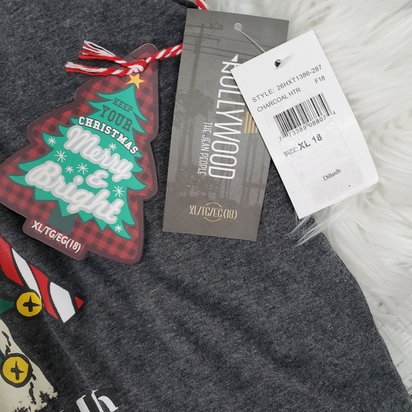 Christmas Tee long sleeve Pug  'Bah hum Pug' NWT - Picture 3 of 6